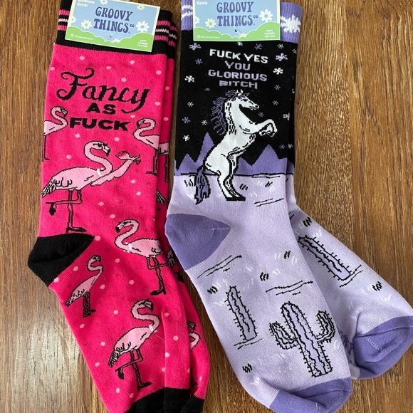 groovy things Accessories - Flamingo and Unicorn Socks Set NWT One Size
